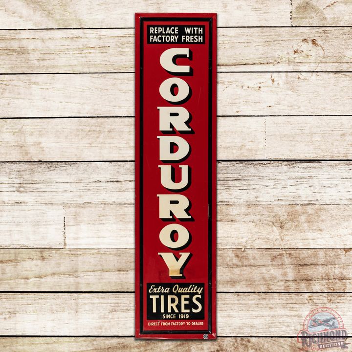 Corduroy Extra Quality Tires Since 1919 Emb. Single Sided Tin Sign