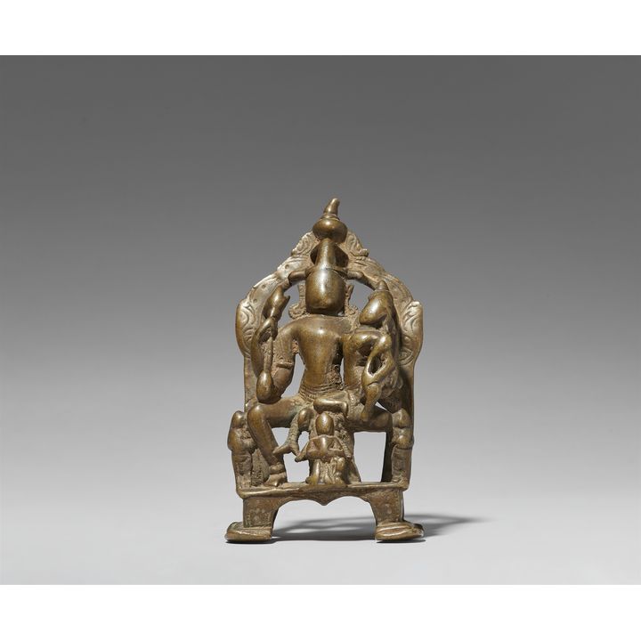 A copper alloy altar of Lakshmi-Narayana. 15th century or later