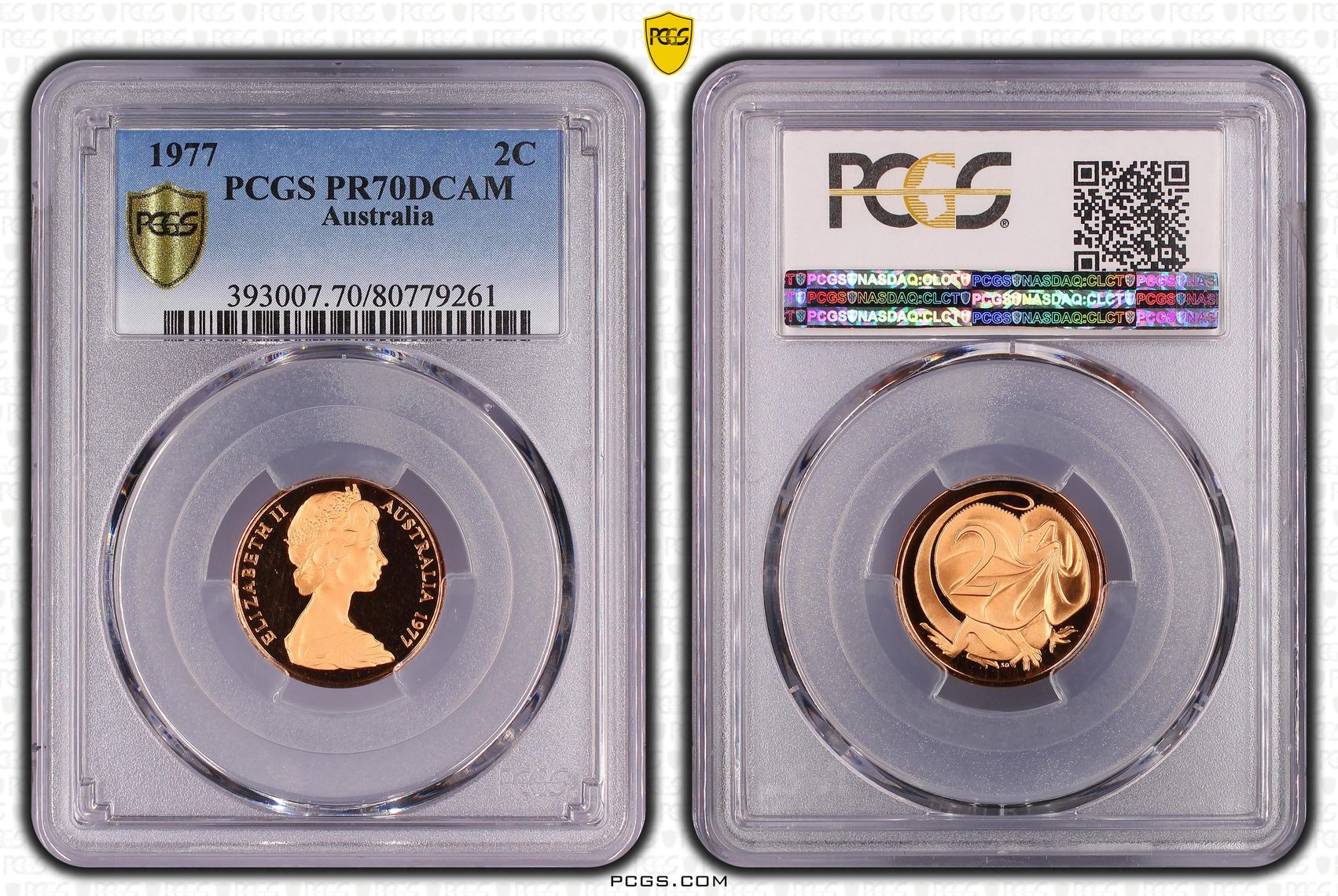 Elizabeth II, Two Cent, 1977, PCGS PR70DCAM