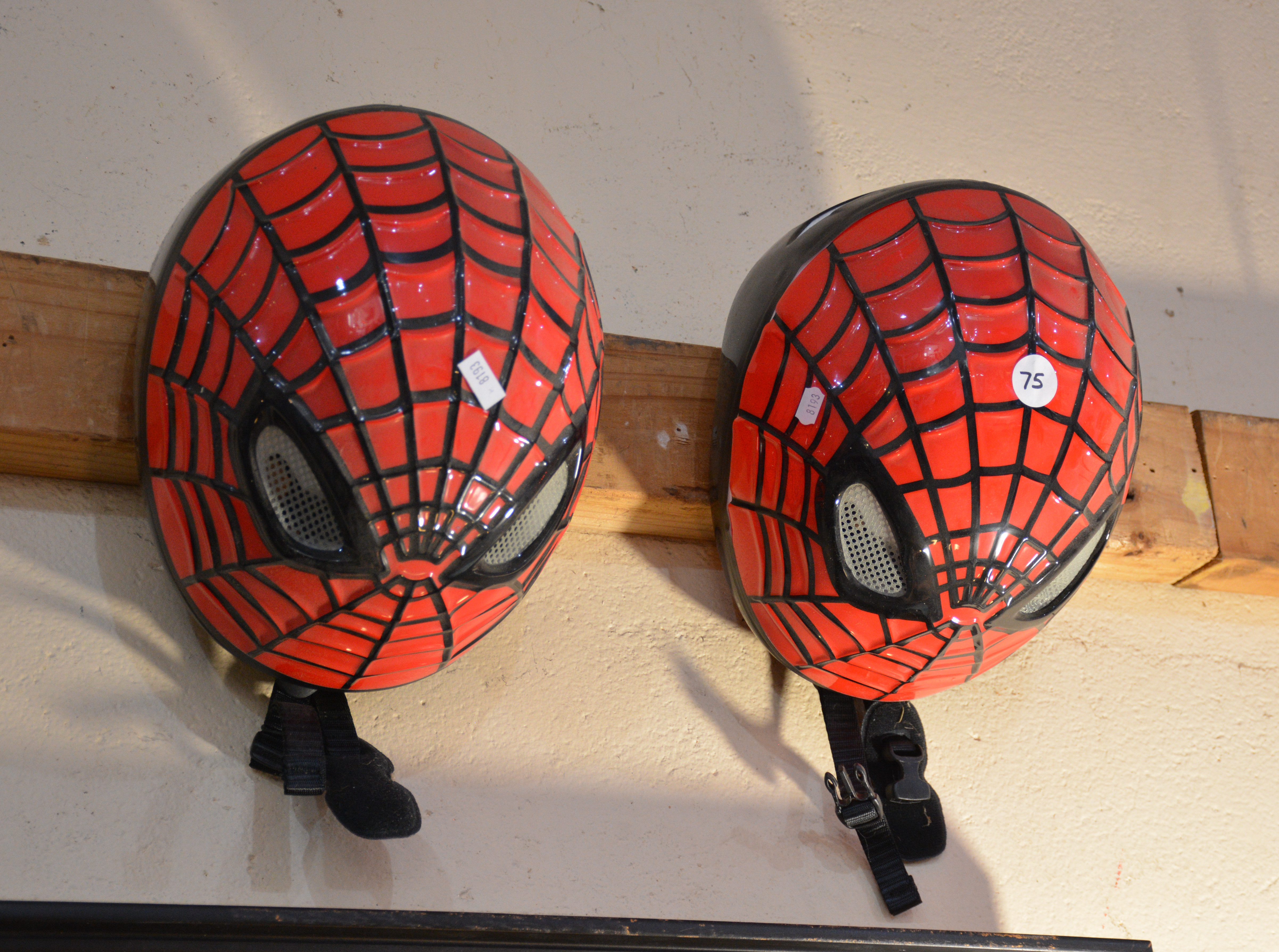 Spiderman Bike Helmets x 2 — sold at auction in New Zealand for $10