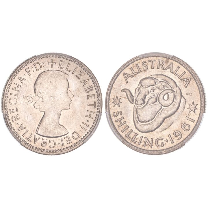 Elizabeth II, Shilling, 1961, PCGS MS 66
