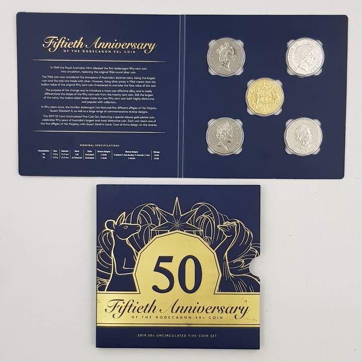 Unc. Dodecagon Coin Set - 50th Ann.