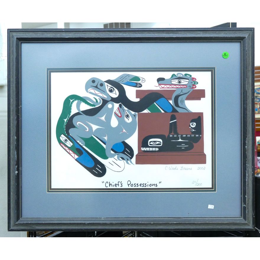 C. Wade Greene (Makah) ''Chief's Possessions'' 2002 Serigraph
