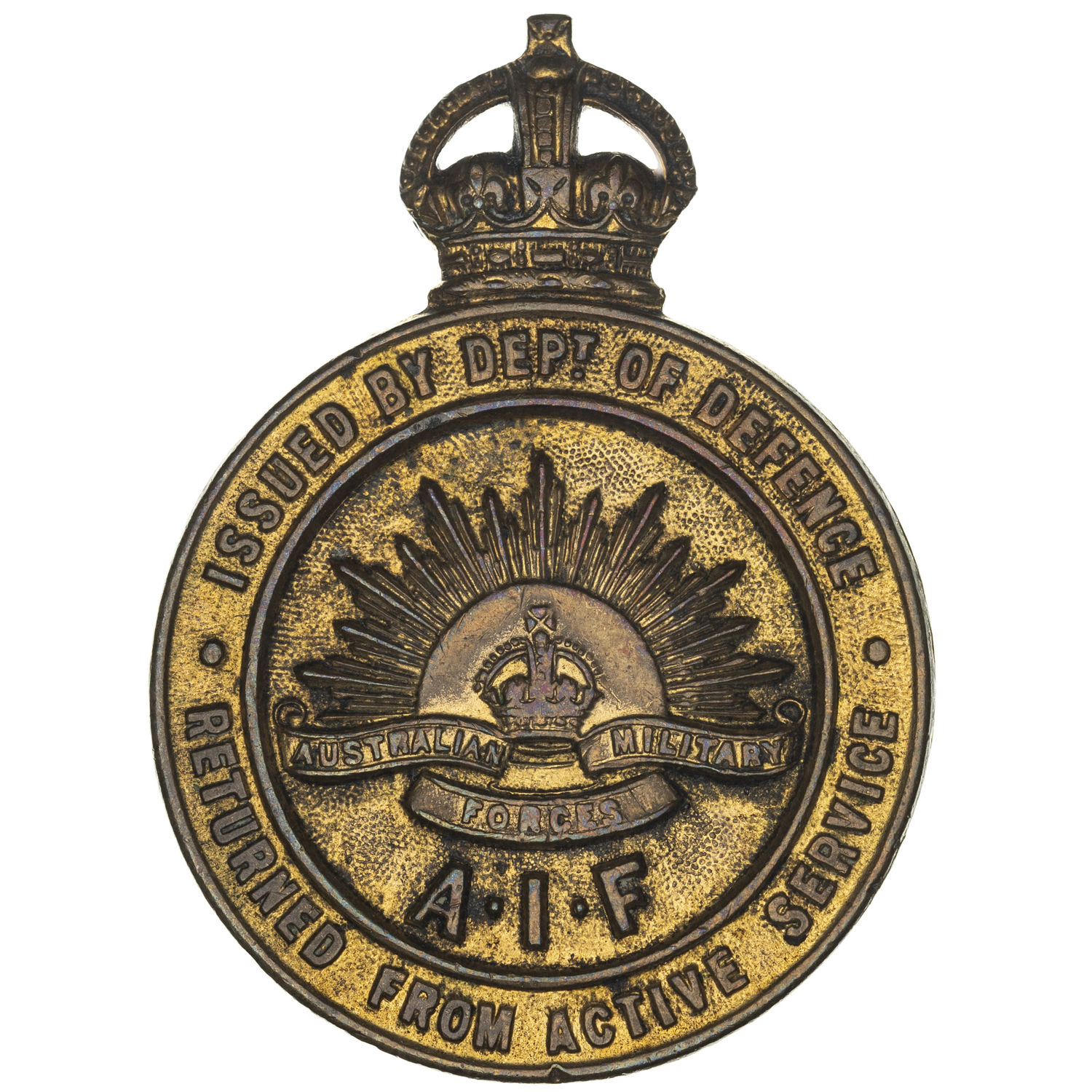 Returned from Active Service Badge, 1916 - 1918, aEF