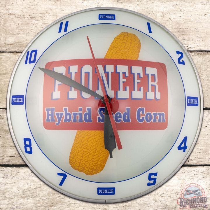 Pioneer Hybrid Seed Corn Double Bubble Advertising Clock