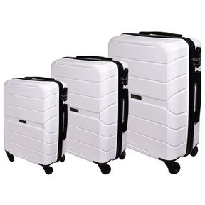 Marco Polypropylene Quest Luggage Bag Set White- Visible crack- Scratches- Used-