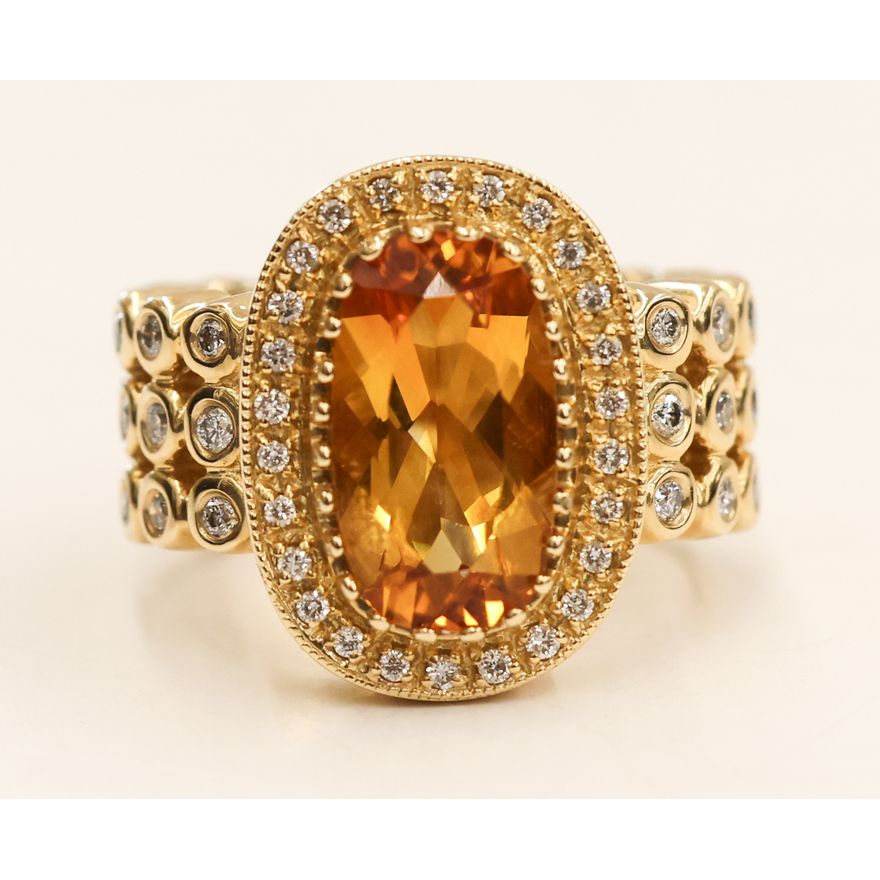 Sonia Bitton 14k Citrine & Diamond Ring