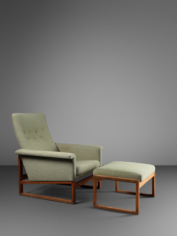 Børge Mogensen
(Danish, 1914-1972)
Lounge Chair and Ottoman, c. 1961model 160 and 161Fredericia Stolefabirk, Denmark