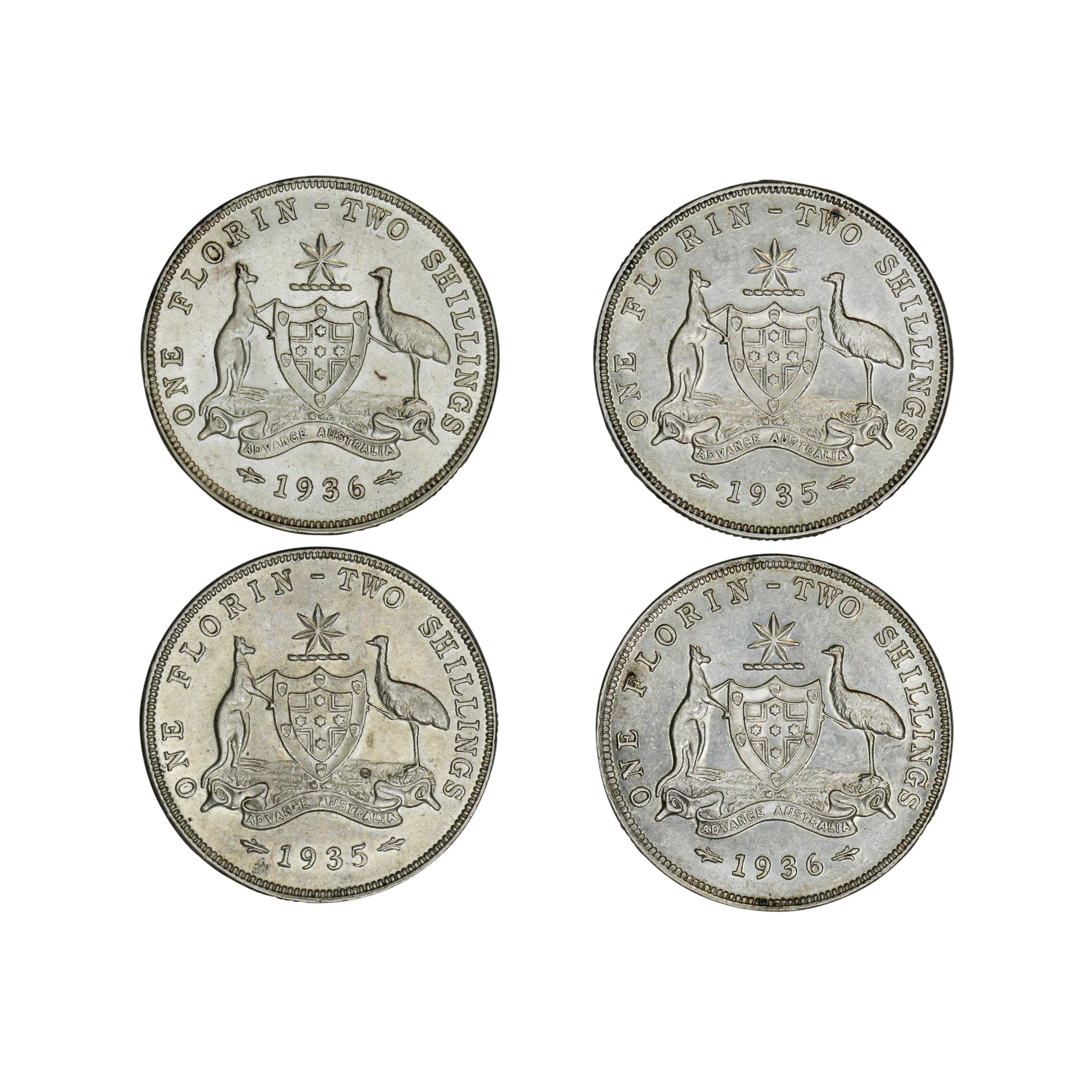 1081. · Group, George V, Florin, VF - EF