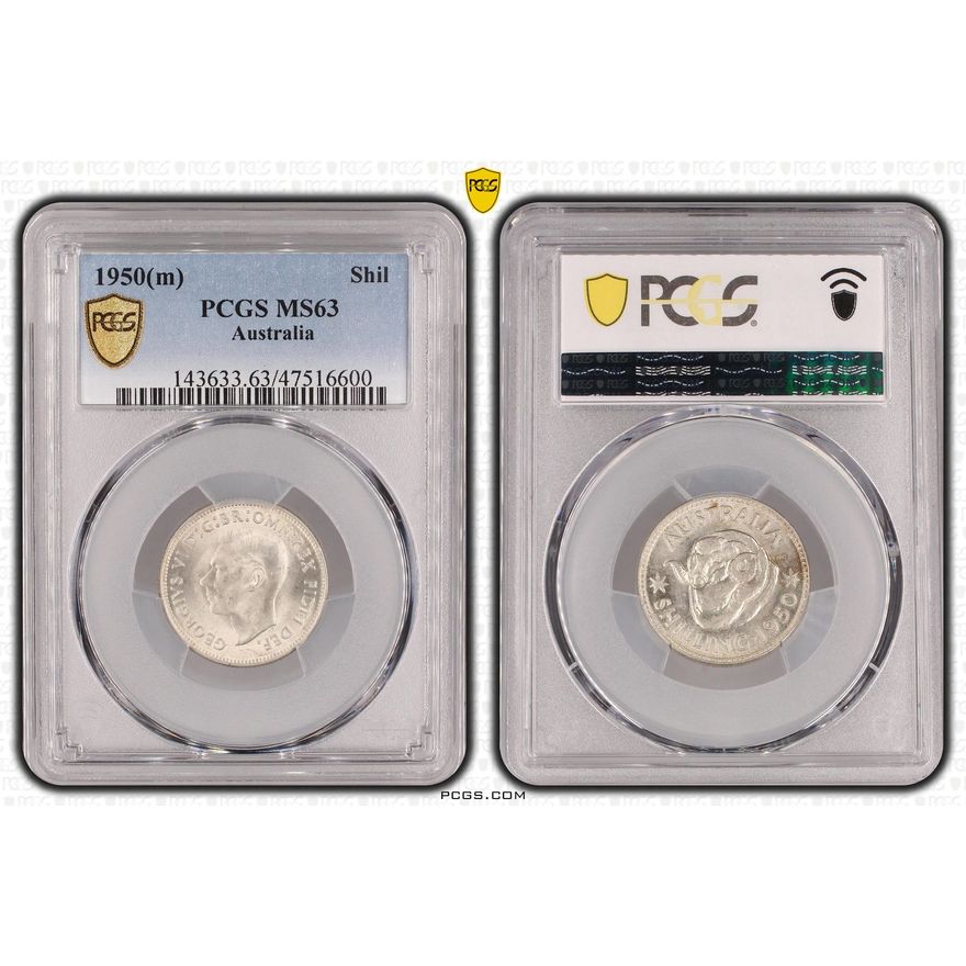 Shilling, 1950(m), PCGS MS 63