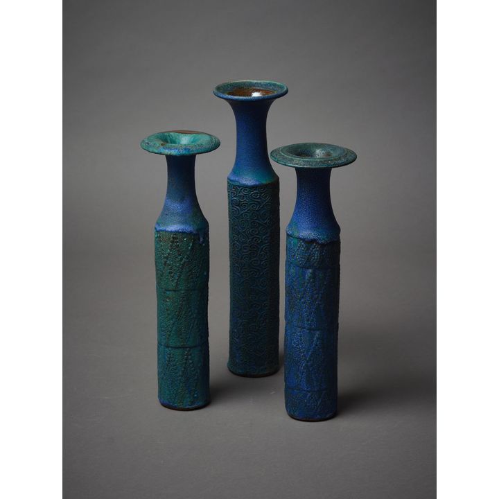 Graeme Storm - Three tall cylindrical vases