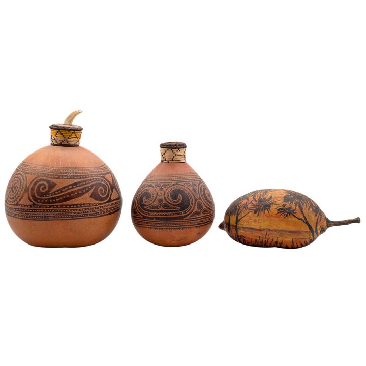 Papua New Guinea, Trobiand Islands, Lime Gourds, 1950s, VGC
