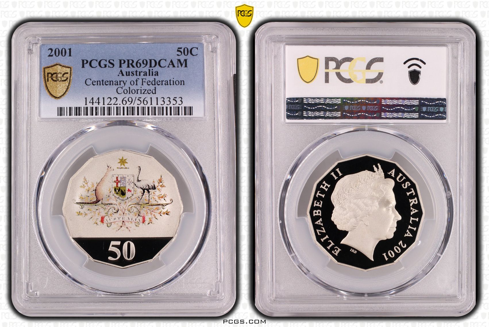 Centenary of Federation Colourised, Fifty Cent, 2001, PR69DCAM