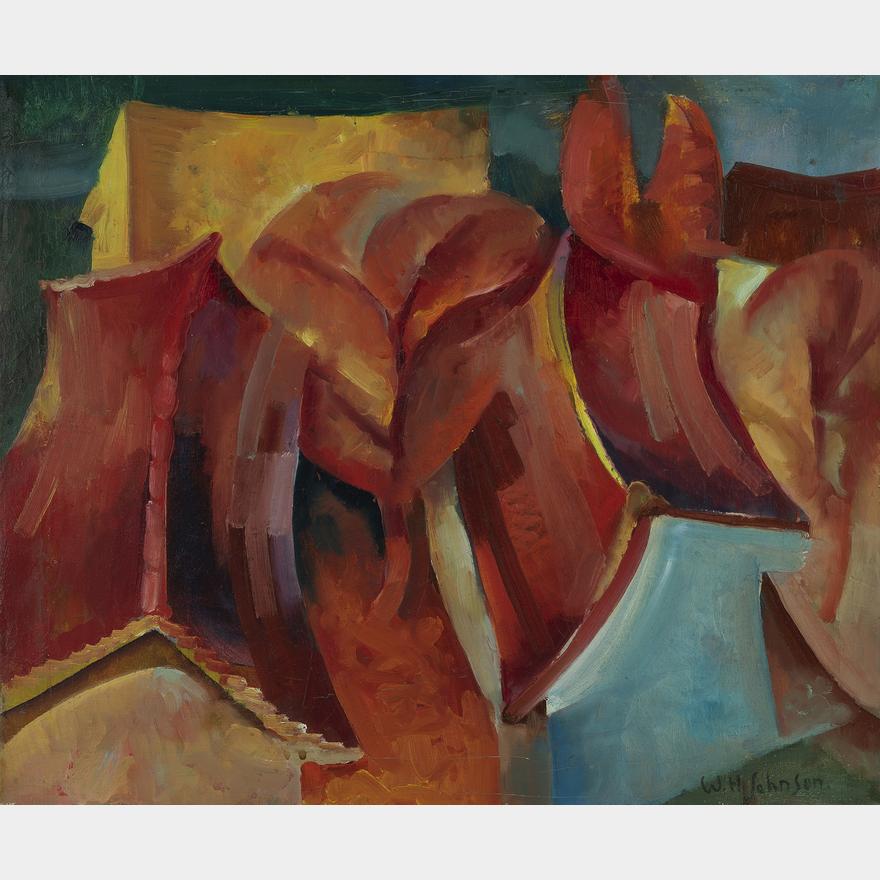 William Johnson, 1901-1970, Roof Cagnes-Sur-Mer, Oil on canvas, 19.5 x 24.5 | Art Auction