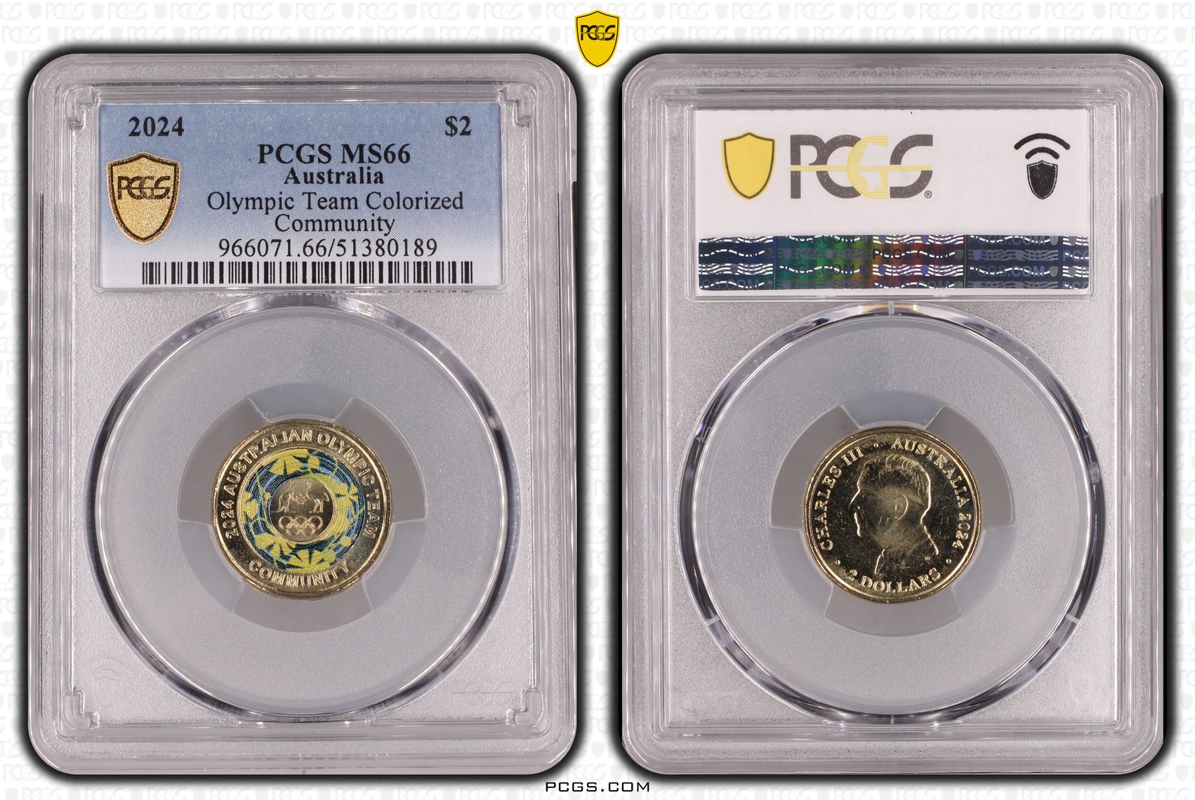 Olympic Team Colorized Community, Two Dollar, 2024, PCGS MS66