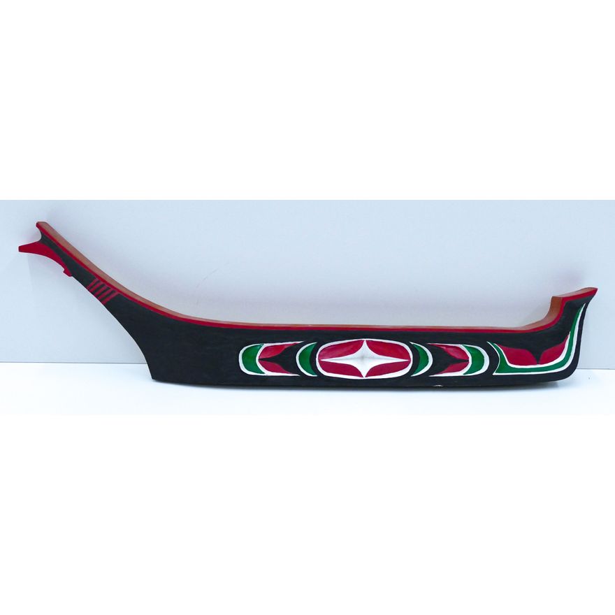 Thomas Parker (Makah) Carved Cedar Canoe Plaque 20''