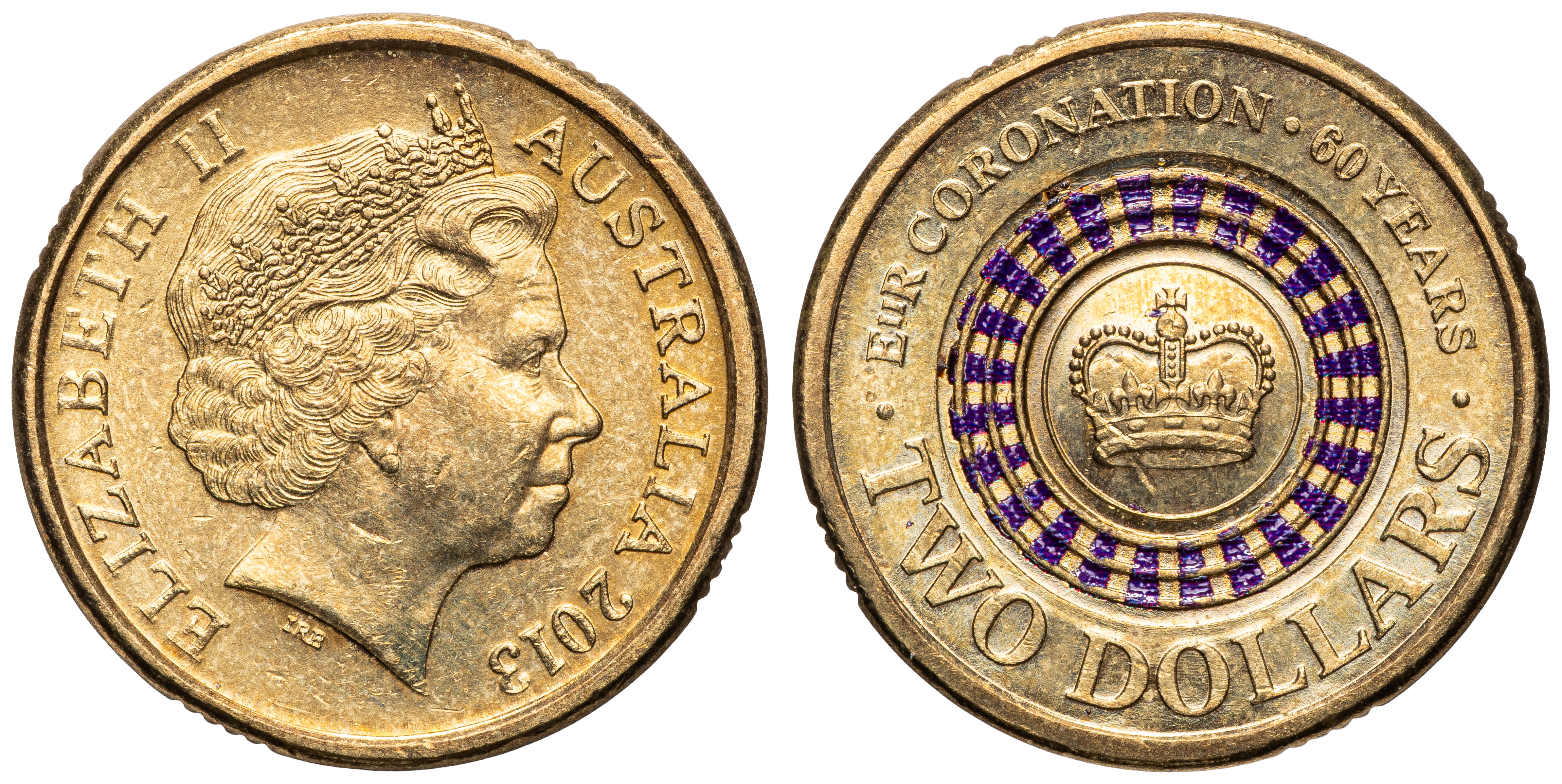 Elizabeth II, QEII Coronation, Two Dollars, 2013, UNC