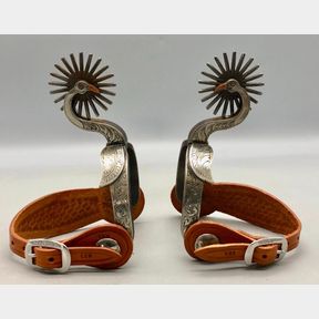 Double Mounted L & M Spurs With Straps