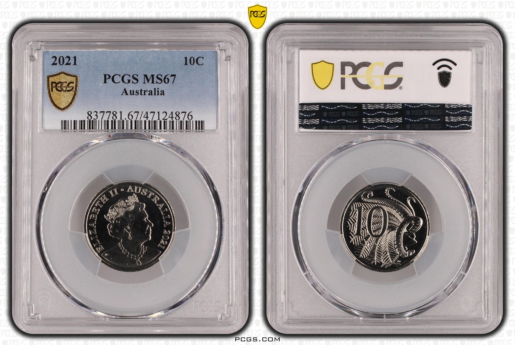 247 · Elizabeth II, Ten Cent, 2021, PCGS MS67