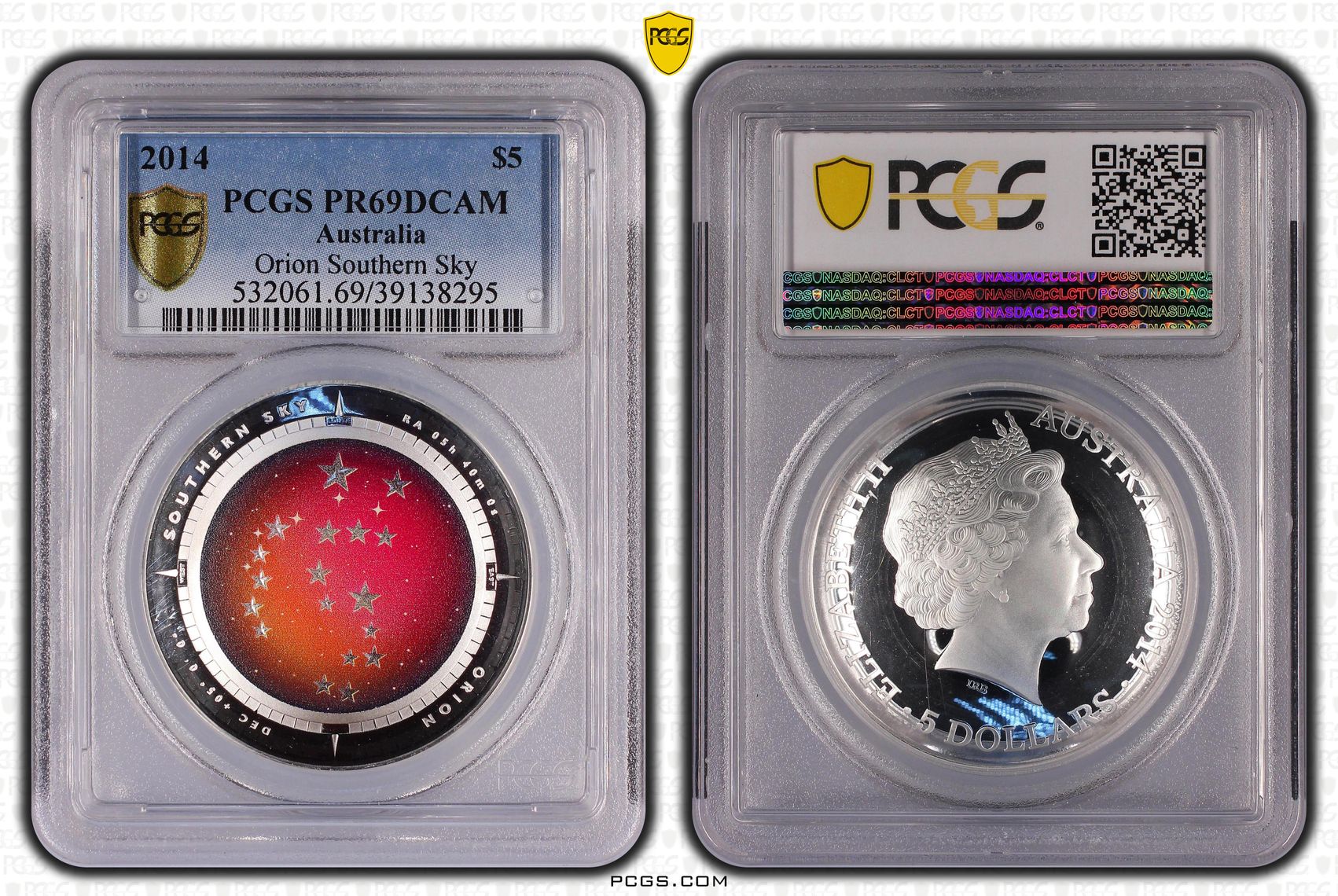 2014 Australia Five Dollar, $5 Silver Orion Southern Sky PCGS - PR69DCAM -295