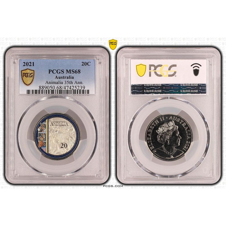 Animalia 35th Ann. , Twenty Cent, 2021, PCGS MS68