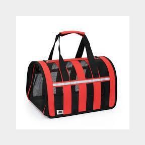 Pet Carrier Handbag Backpack Mesh Breathable Foldable For Dogs And Cats - Black With Orange Lines -- 51739/96 SN B2 (S7)