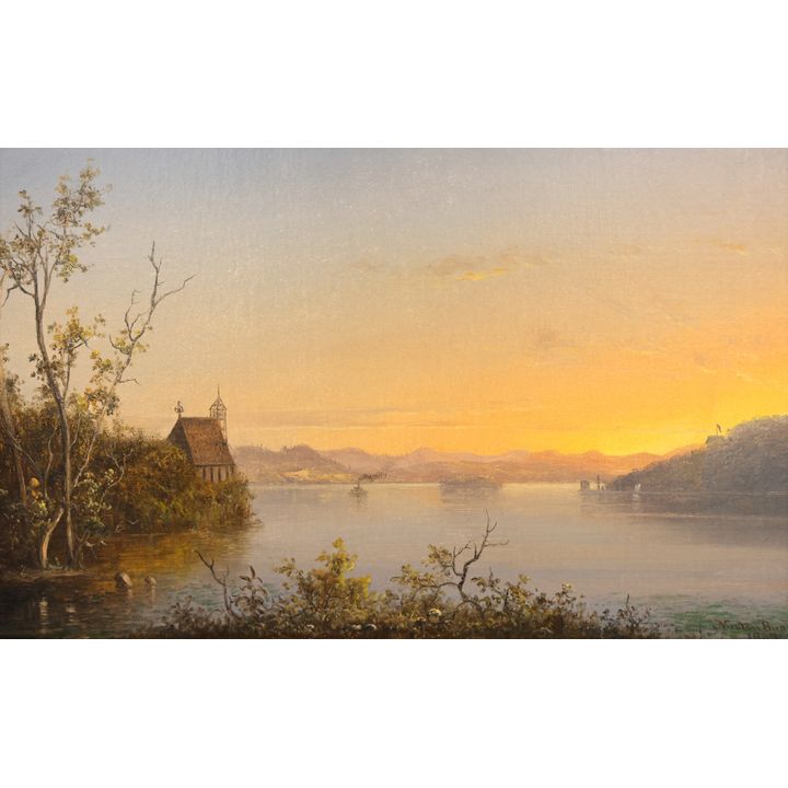 Norton Bush ''Sunset Landscape'' 1889 Oil