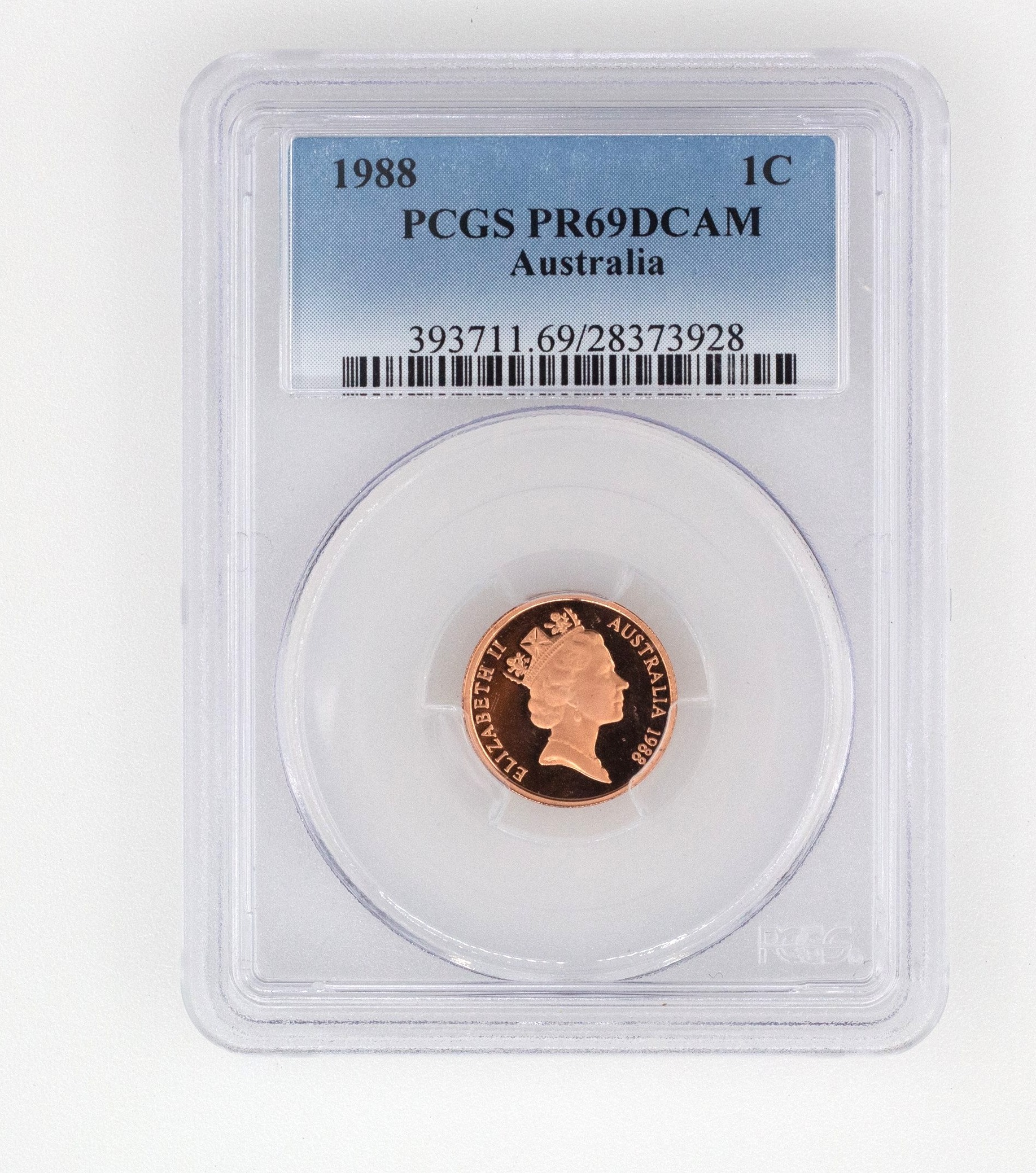 Elizabeth II, One Cent, PR69DCAM , 1988