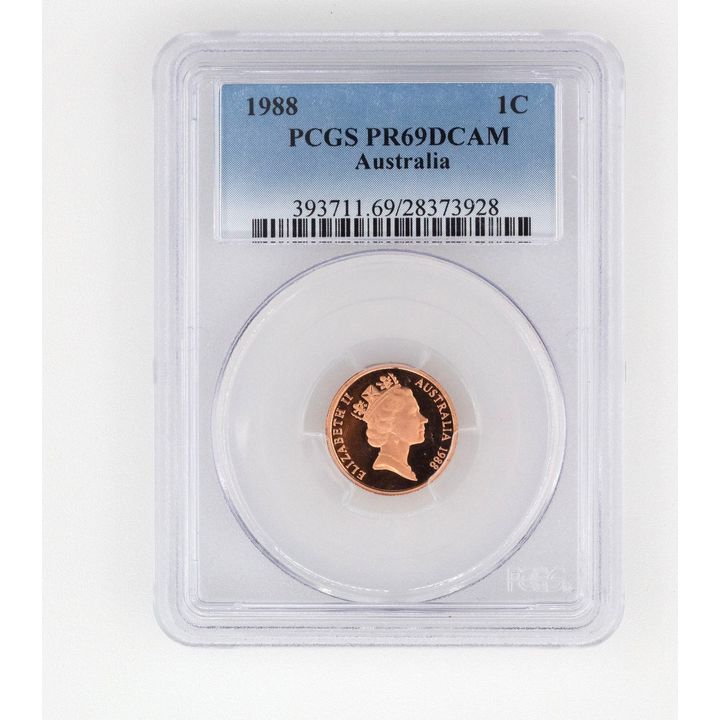 Elizabeth II, One Cent, PR69DCAM , 1988