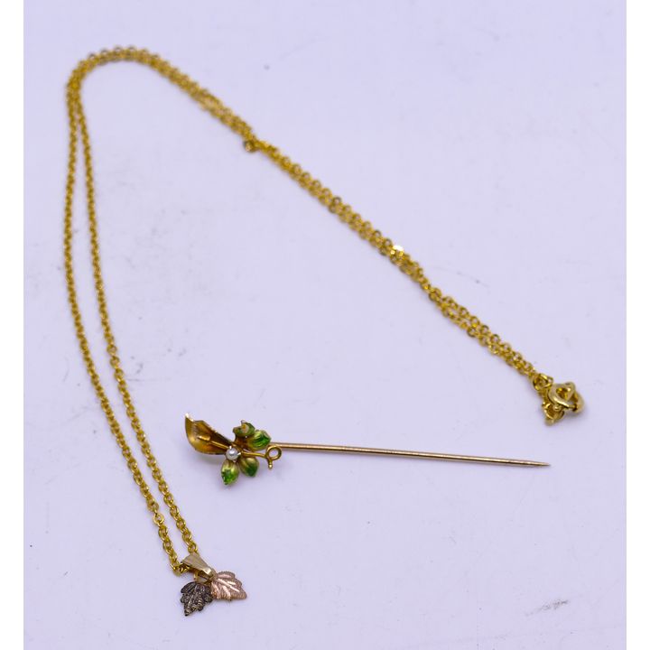 Antique 10K Stickpin Etc