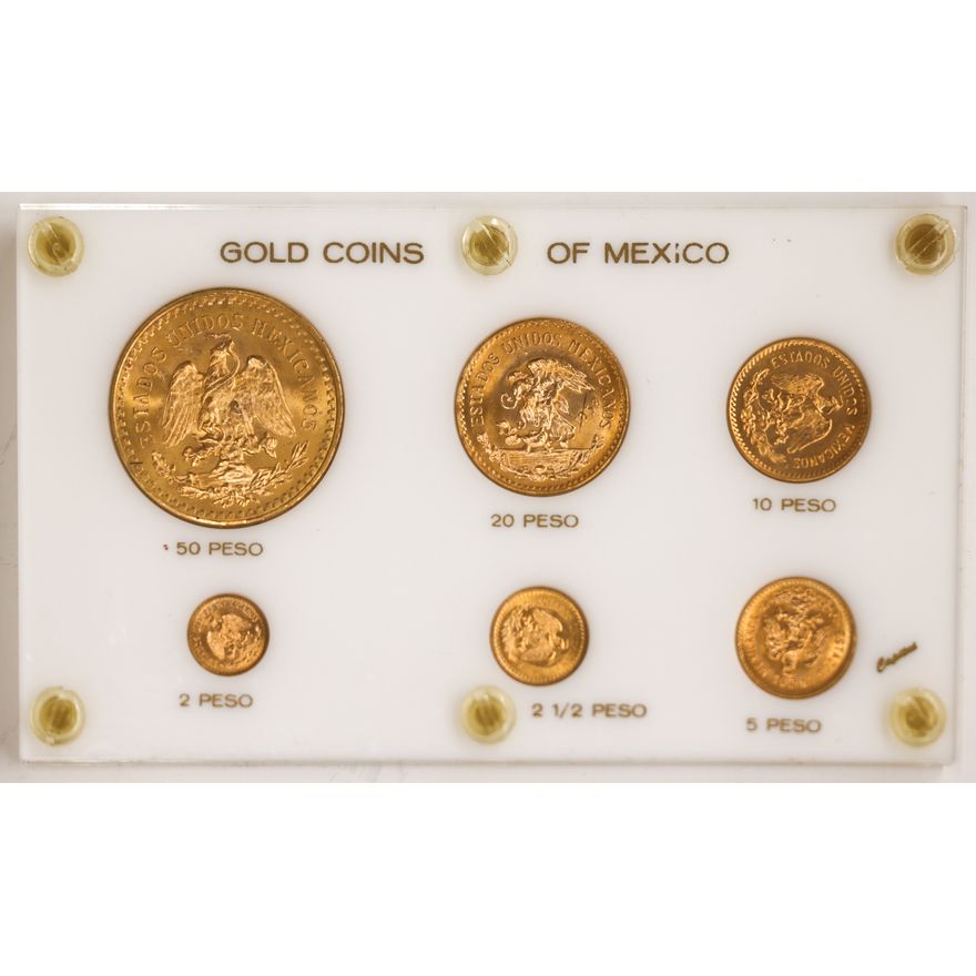 1945-1959 Gold Coins of Mexico Type Set in Case