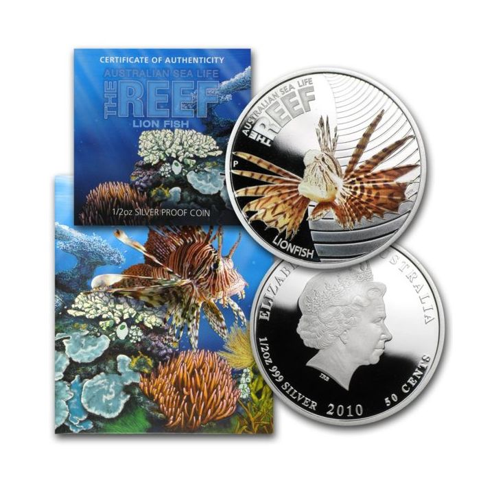 2009 Perth Mint - The Reef - Lion Fish 1/2oz Silver Proof Coin, Box &COA