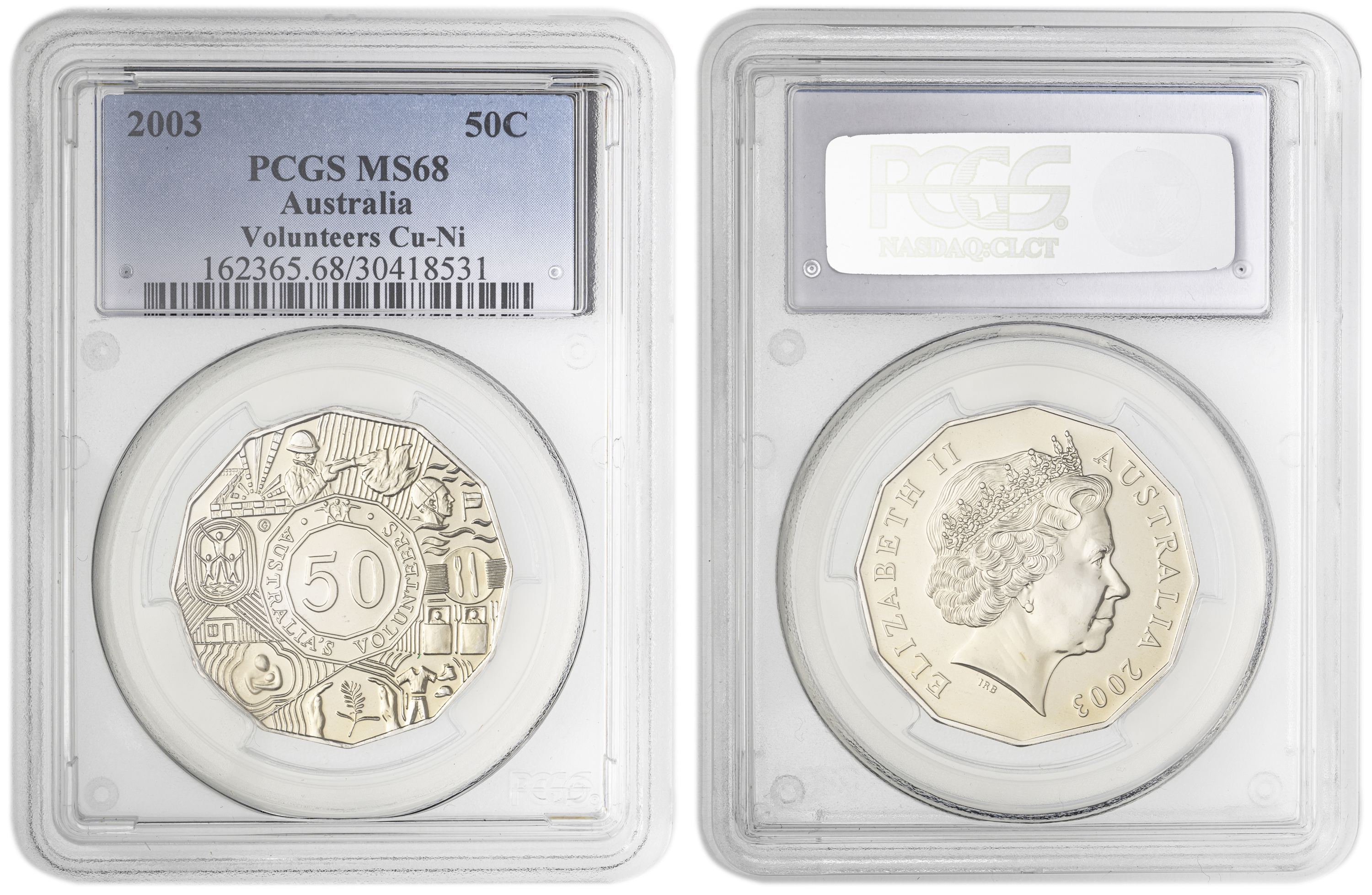 Volunteers Cu-Ni , Fifty Cent, 2003, PCGS MS68
