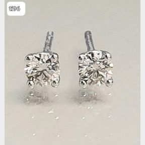 18CT WHITE GOLD STUDS EARRINGS WITH 0.30CT DIAMONDS I/J SI - 50692/305