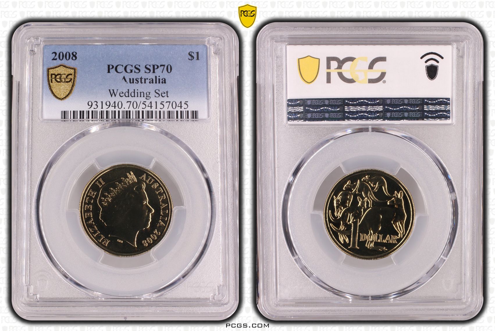 234 · Wedding Set, POP 2/0, One Dollar, 2008, PCGS SP70
