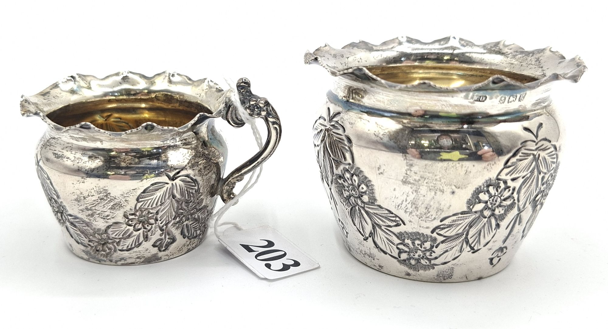Sterling Silver Creamer And Sugar Pot