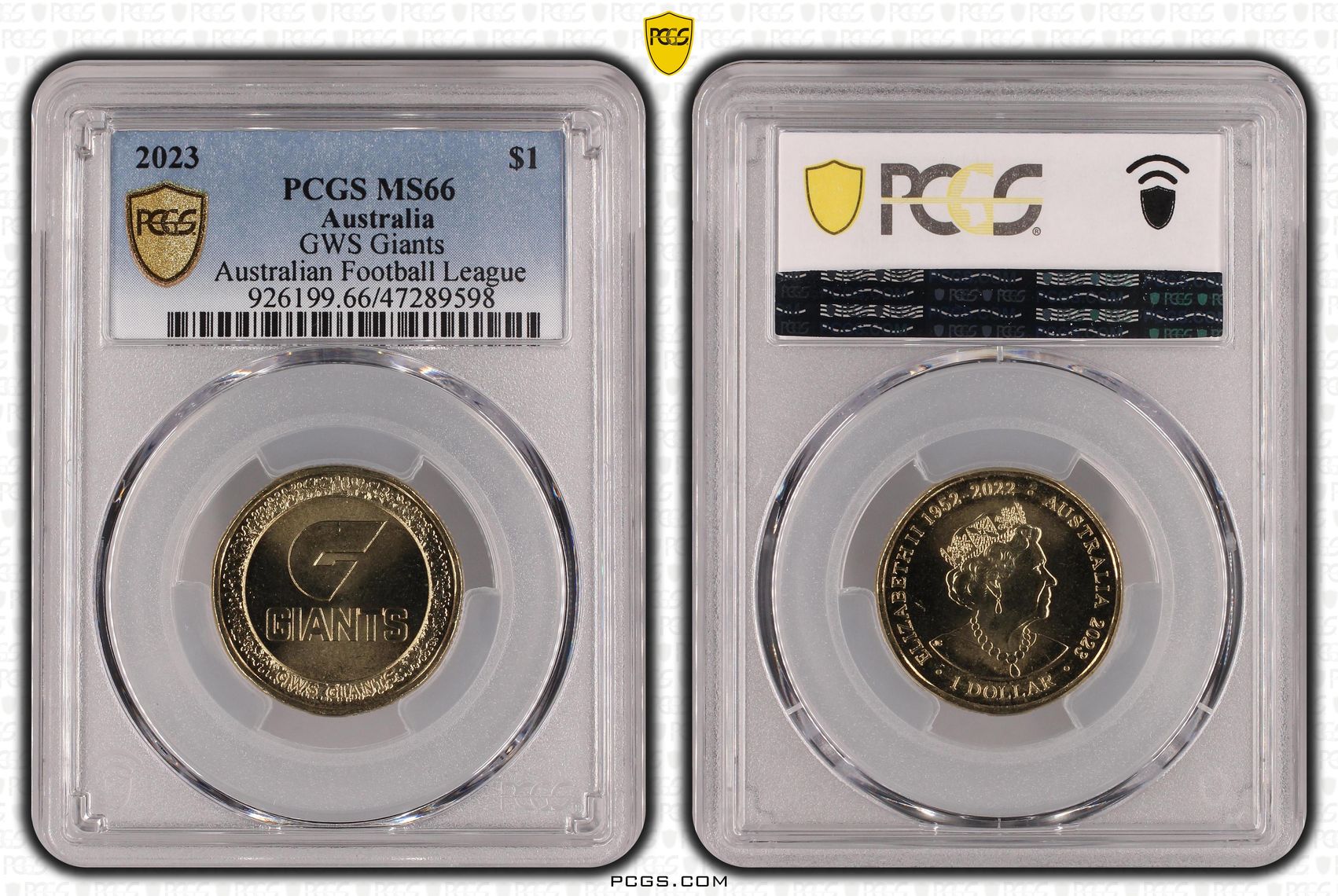 AFL- GWS Giants, One Dollar, 2023 POP Report 1/0, PCGS MS 66