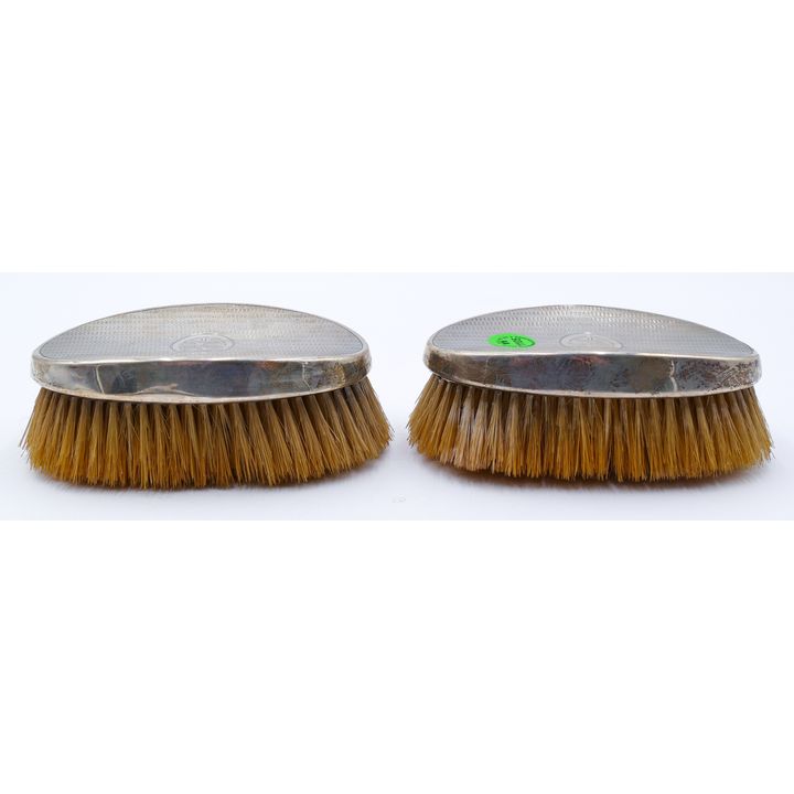 Pair English Deco Sterling Brushes 5''