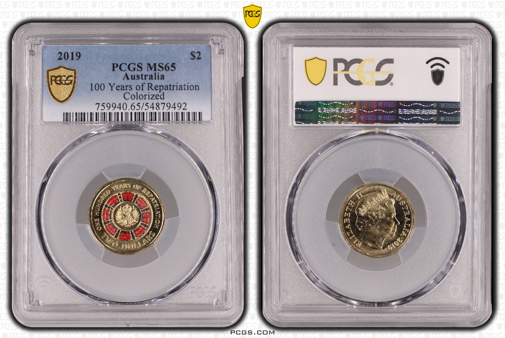 100 Years of Repatriation Colorized, Two Dollar, 2019, PCGS MS65