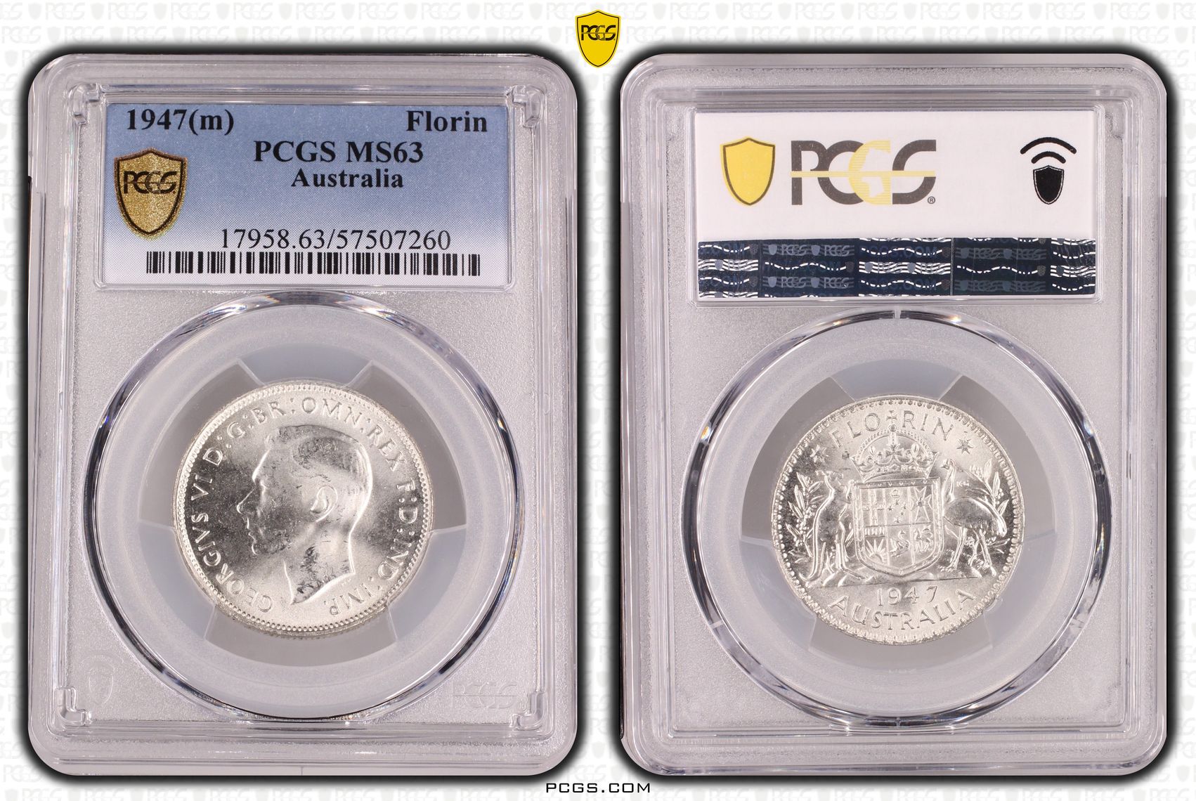 Florin, 1947(m), PCGS MS63
