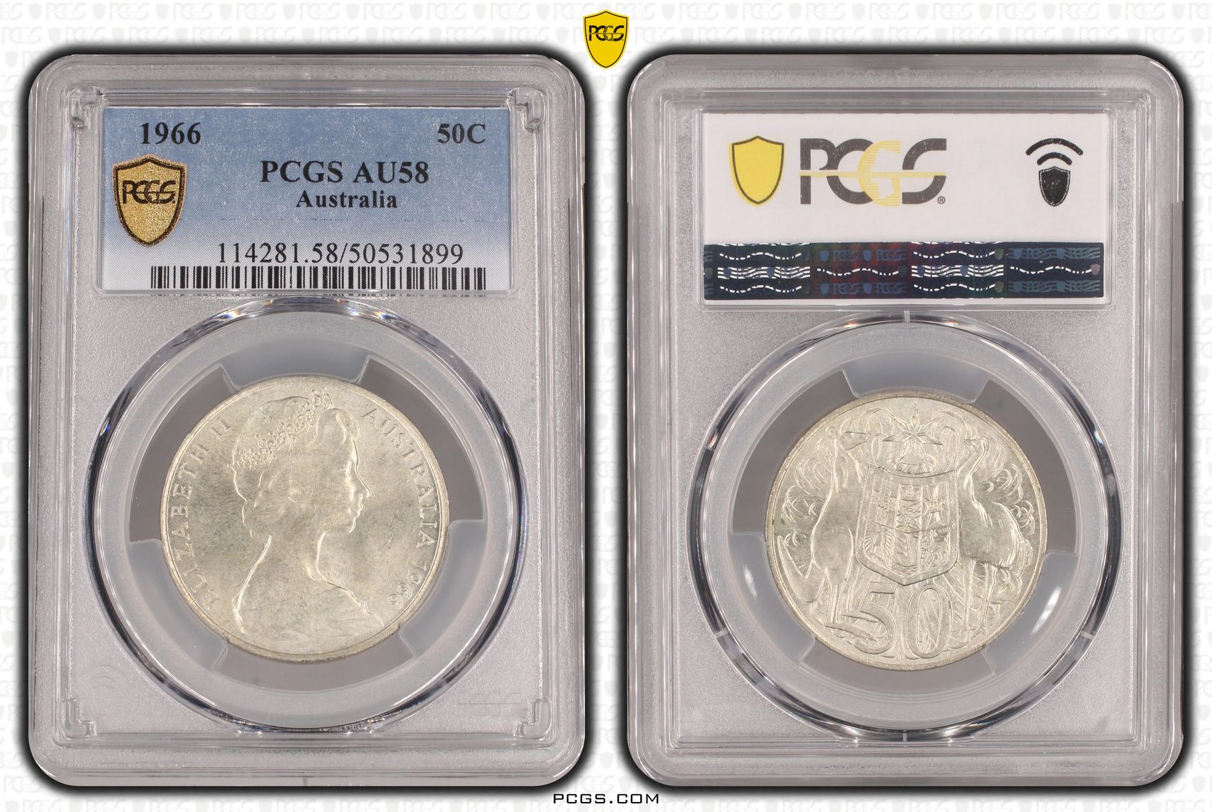 Fifty Cent, 1966, PCGS AU58