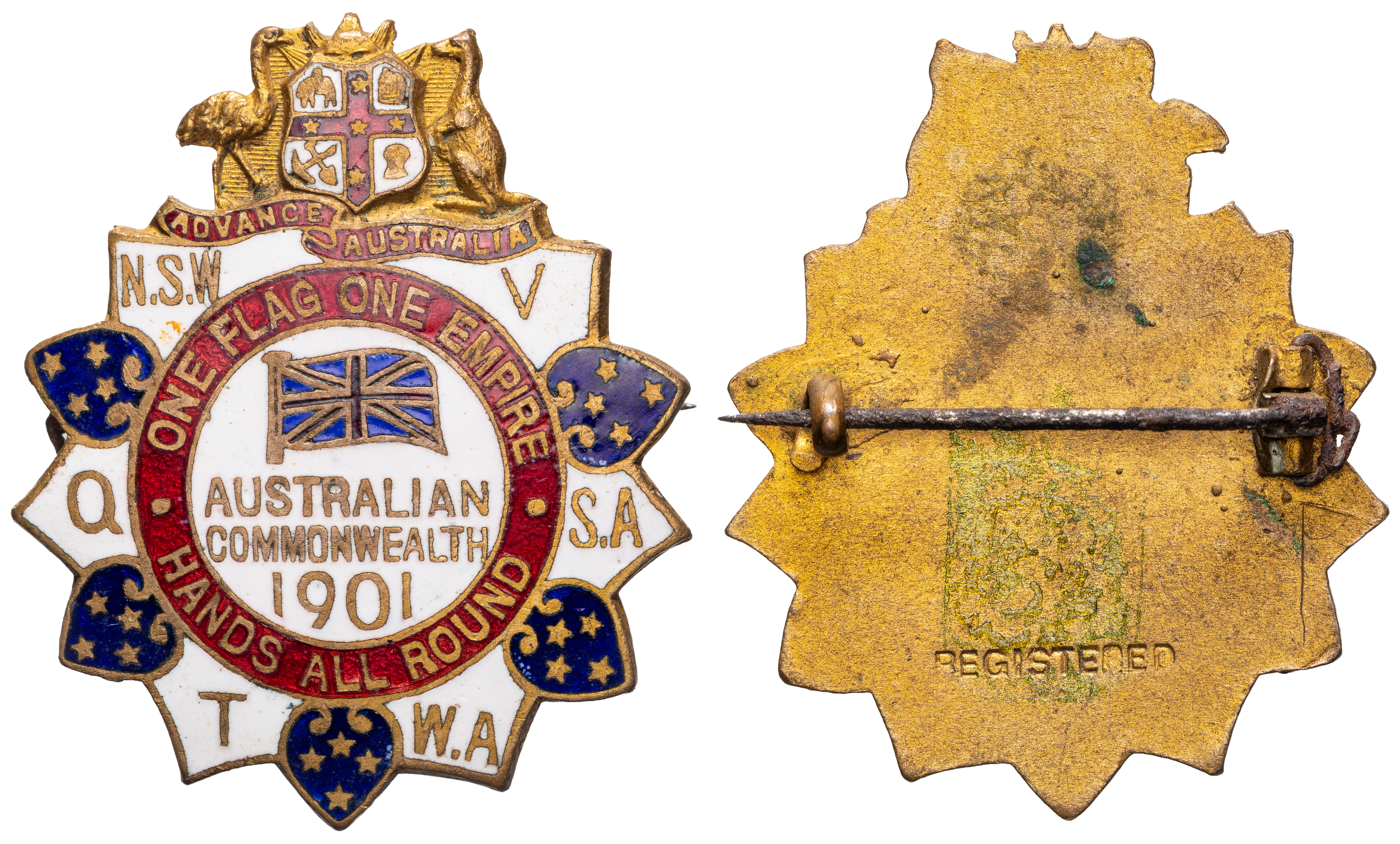 Commonwealth Enamel Badge, 1901, EF