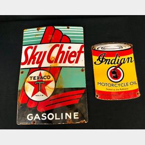 Two Vintage Porcelain Signs - "Indian" Themes