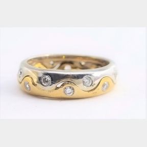 YELLOW GOLD RING WITH CUBICS - 51543/142