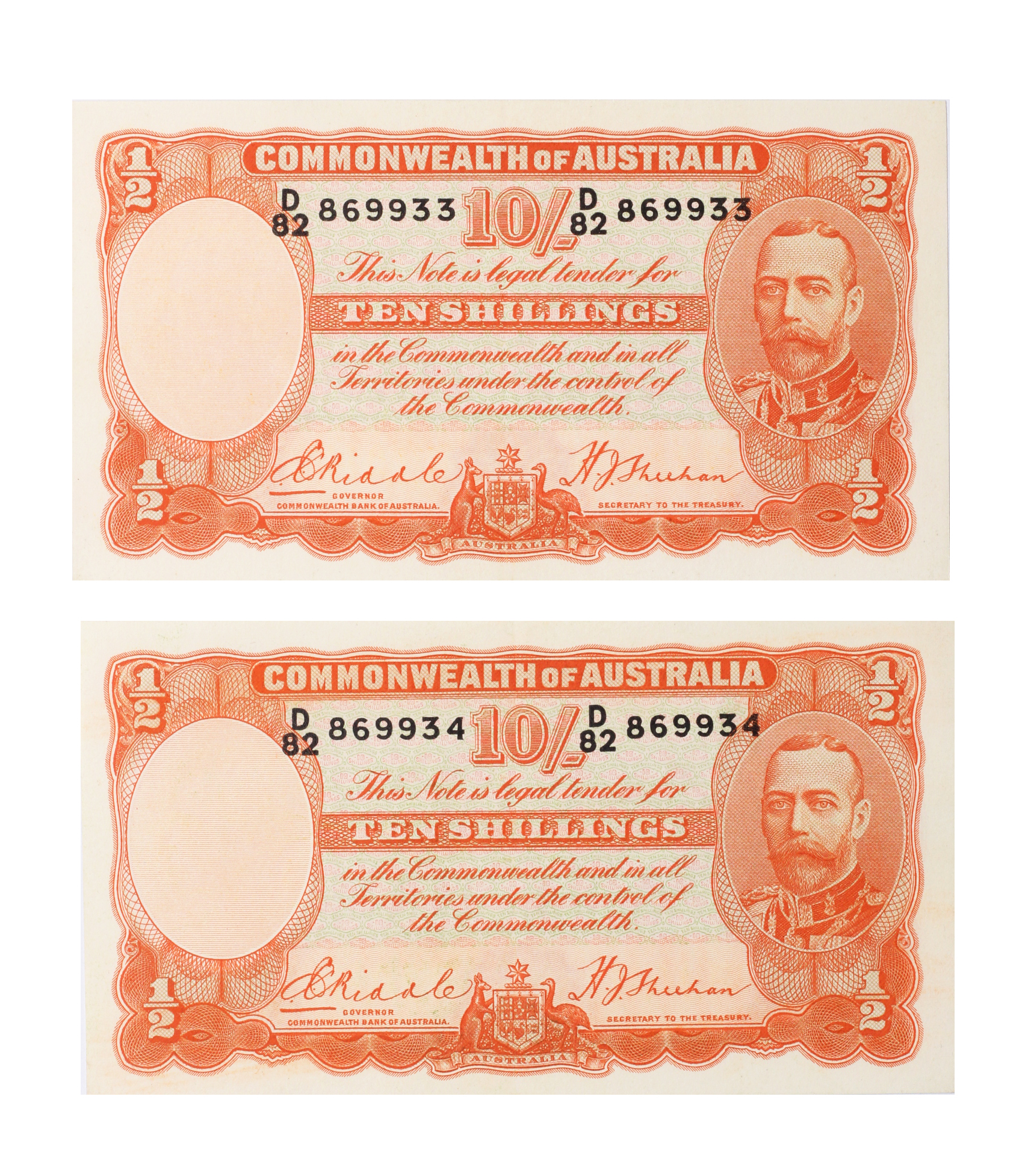 1951. · Riddle/Sheehan, Ten Shillings, 1936, Nearly Uncirculated