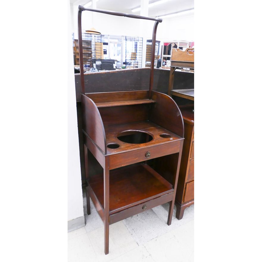 Antique English Mahogany Wash Stand- 64x24x18''