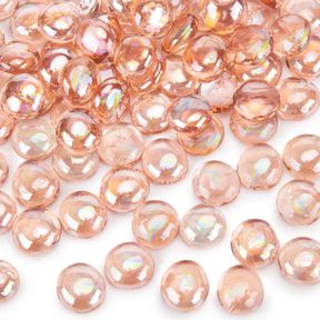 FUTUREPLUSX 1LB PINK FLAT GLASS MARBLES, VASE FILLERS GEMS FISH BOWL MARBLES DECORATIVE GLASS PEBBLES FOR VASES AQUARIUM FLORAL SM
