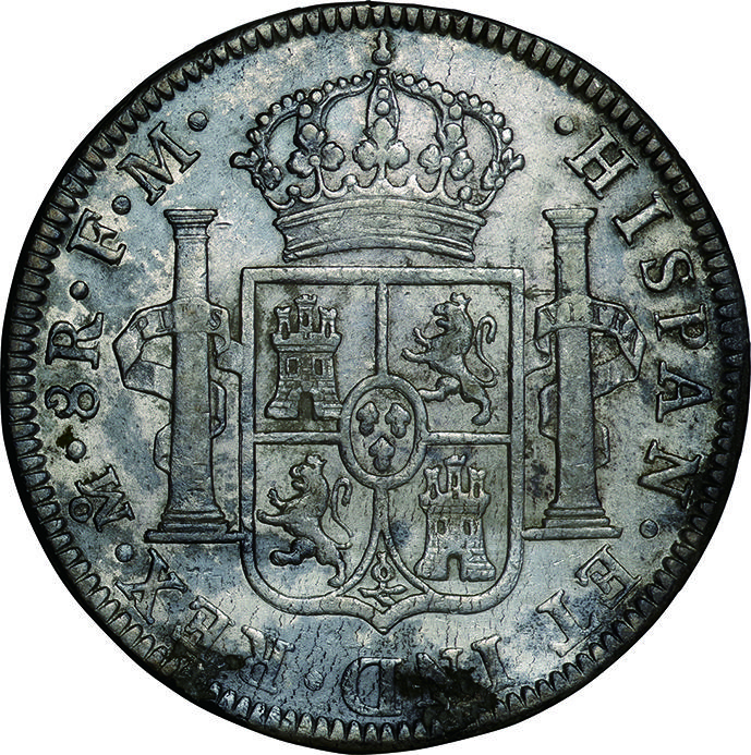 メキシコ(Mexico)/ カルロス4世像 8レアル銀貨 1796年(Mo FM) KM