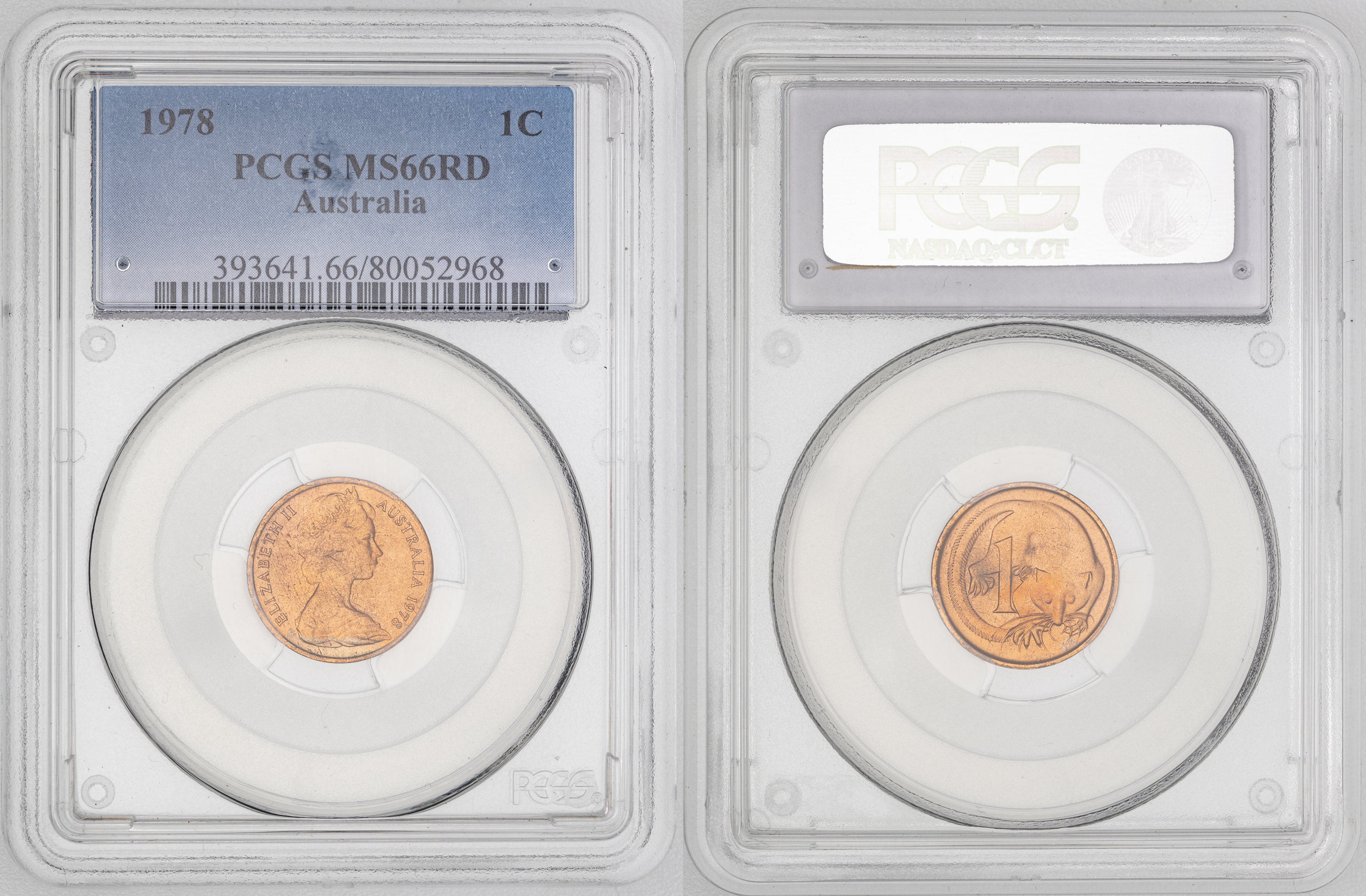 68 · Elizabeth II, One Cent, 1978, PCGS MS66RD