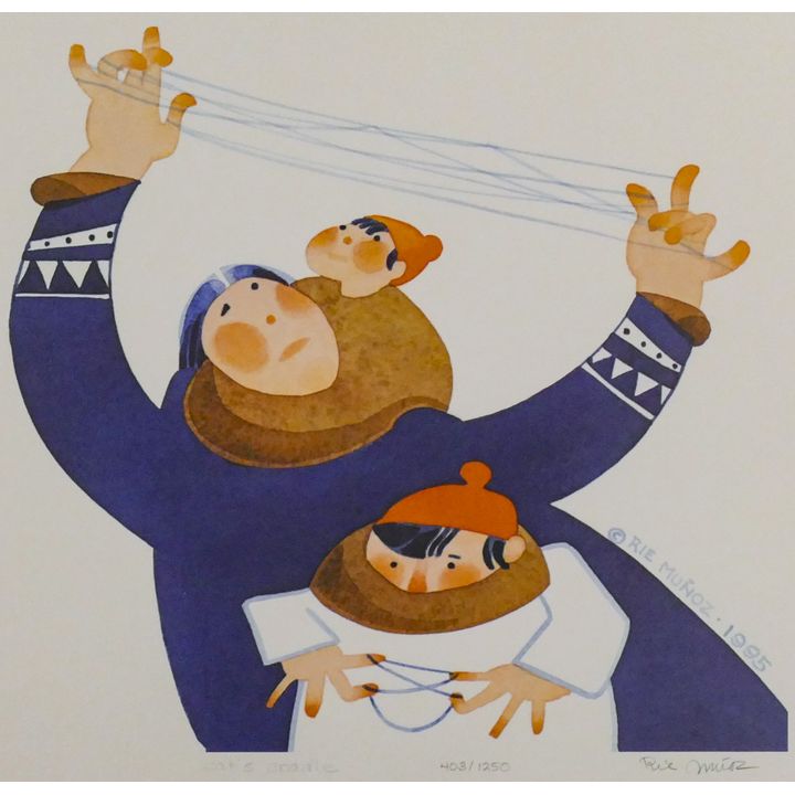 Rie Munoz ''Cat's Cradle'' 1995 Signed Print 14.25'' x 15'' Sheet.